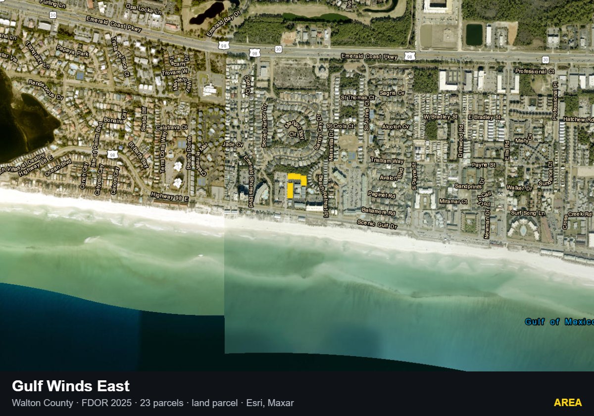 Gulf Winds East — Area parcel record