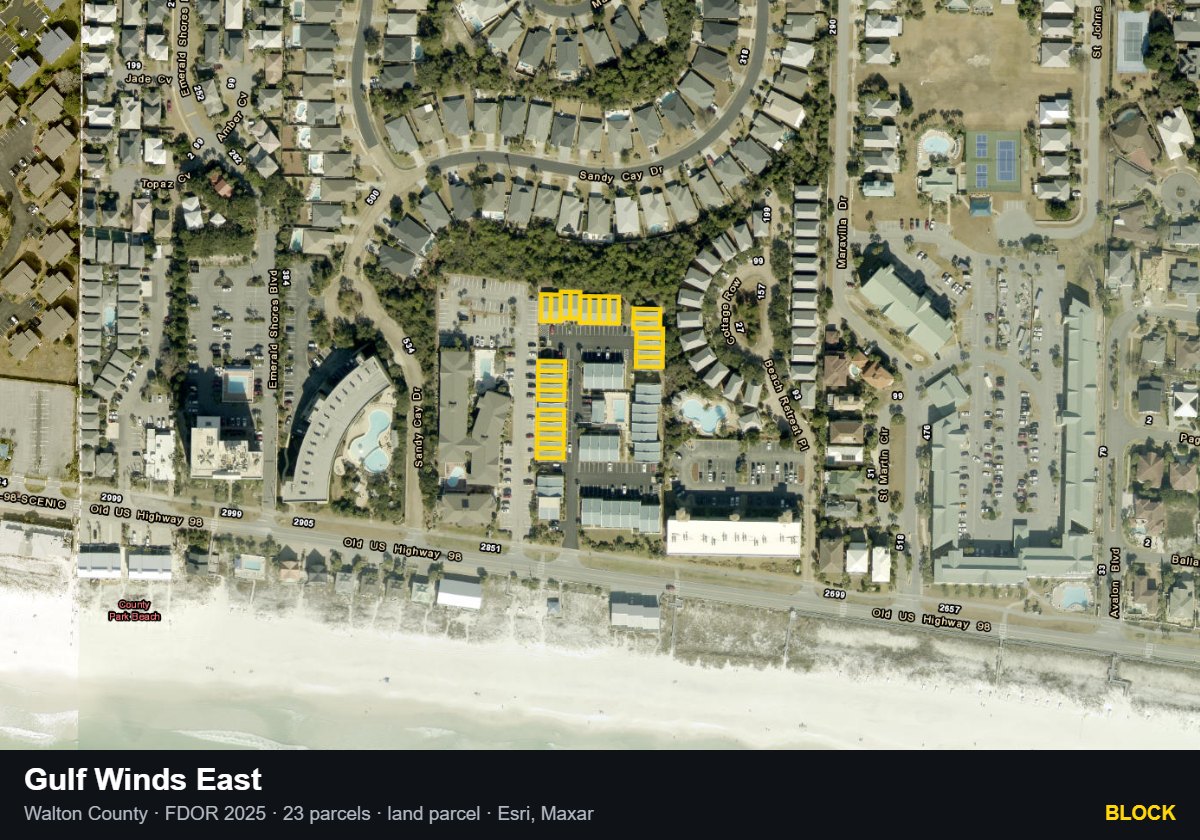Gulf Winds East — Block parcel record