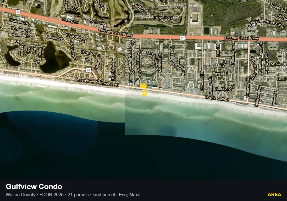 Gulfview Condo — Area parcel record