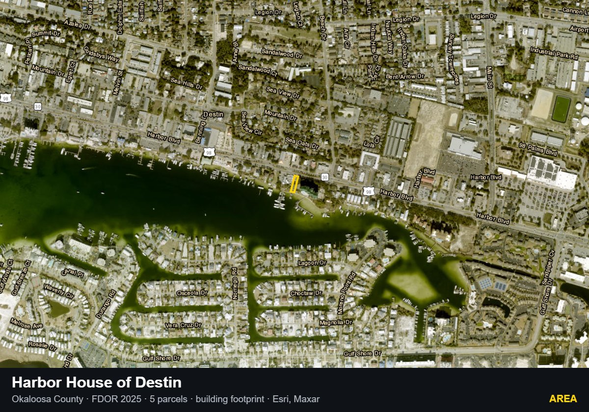 Harbor House of Destin — Area parcel record