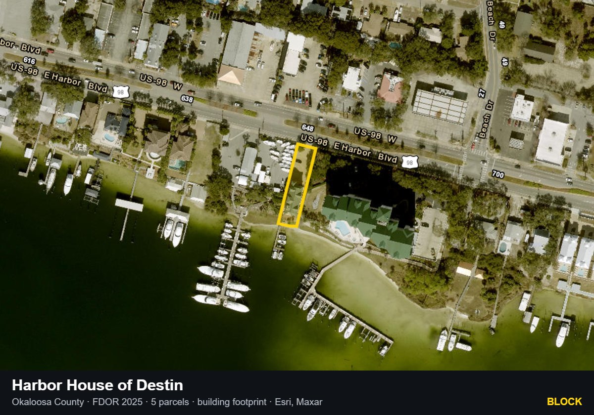 Harbor House of Destin — Block parcel record