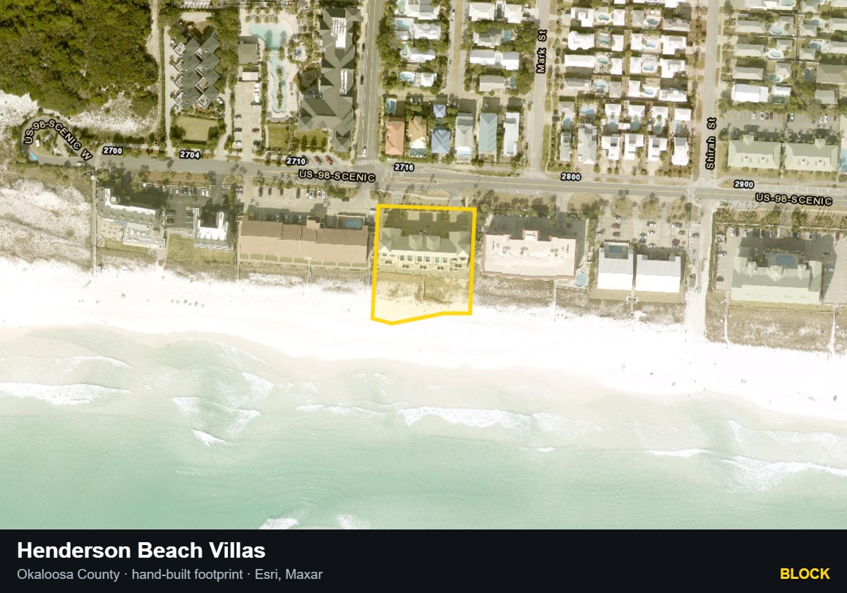 Henderson Beach Villas — Block parcel record