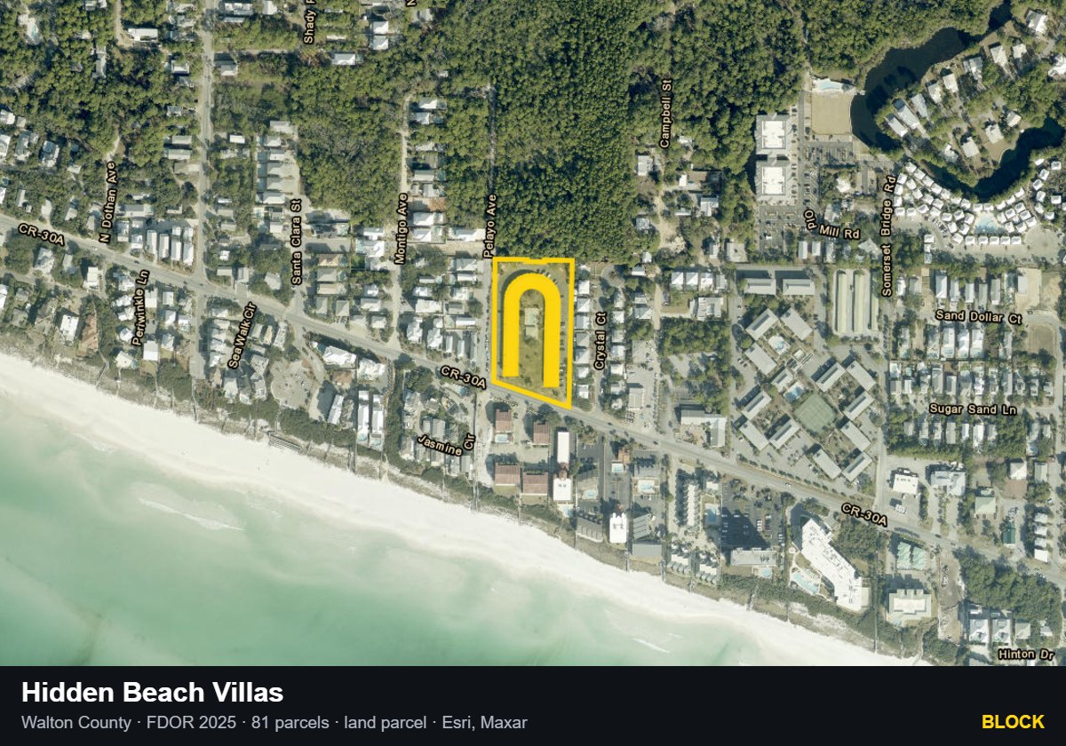 Hidden Beach Villas — Block parcel record