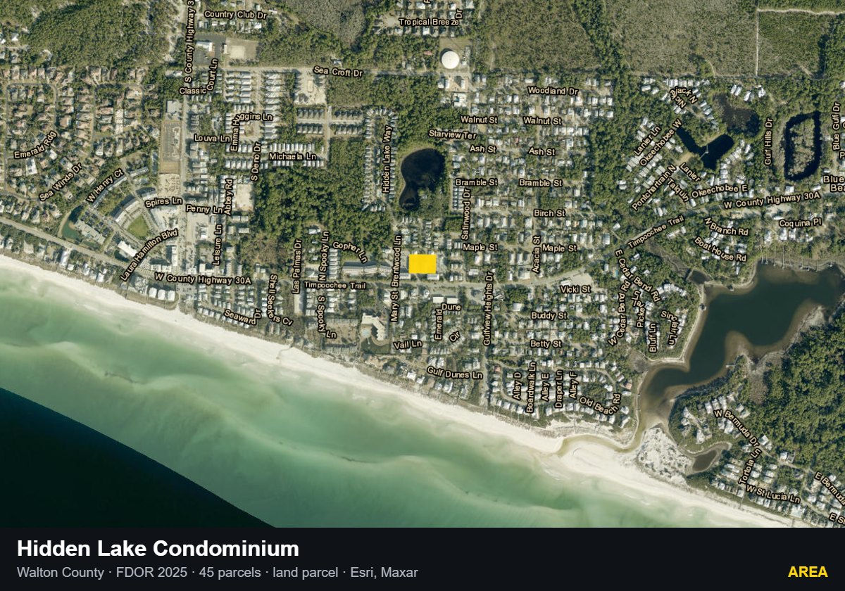 Hidden Lake Condominium — Area parcel record