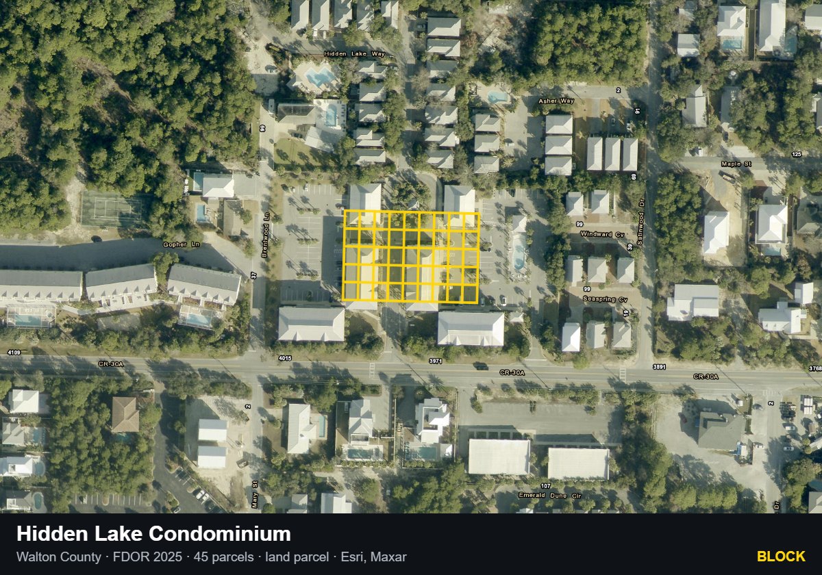 Hidden Lake Condominium — Block parcel record