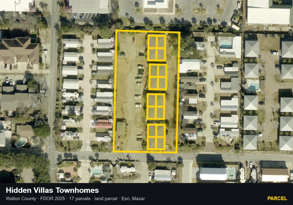 Hidden Villas Townhomes — Parcel parcel record
