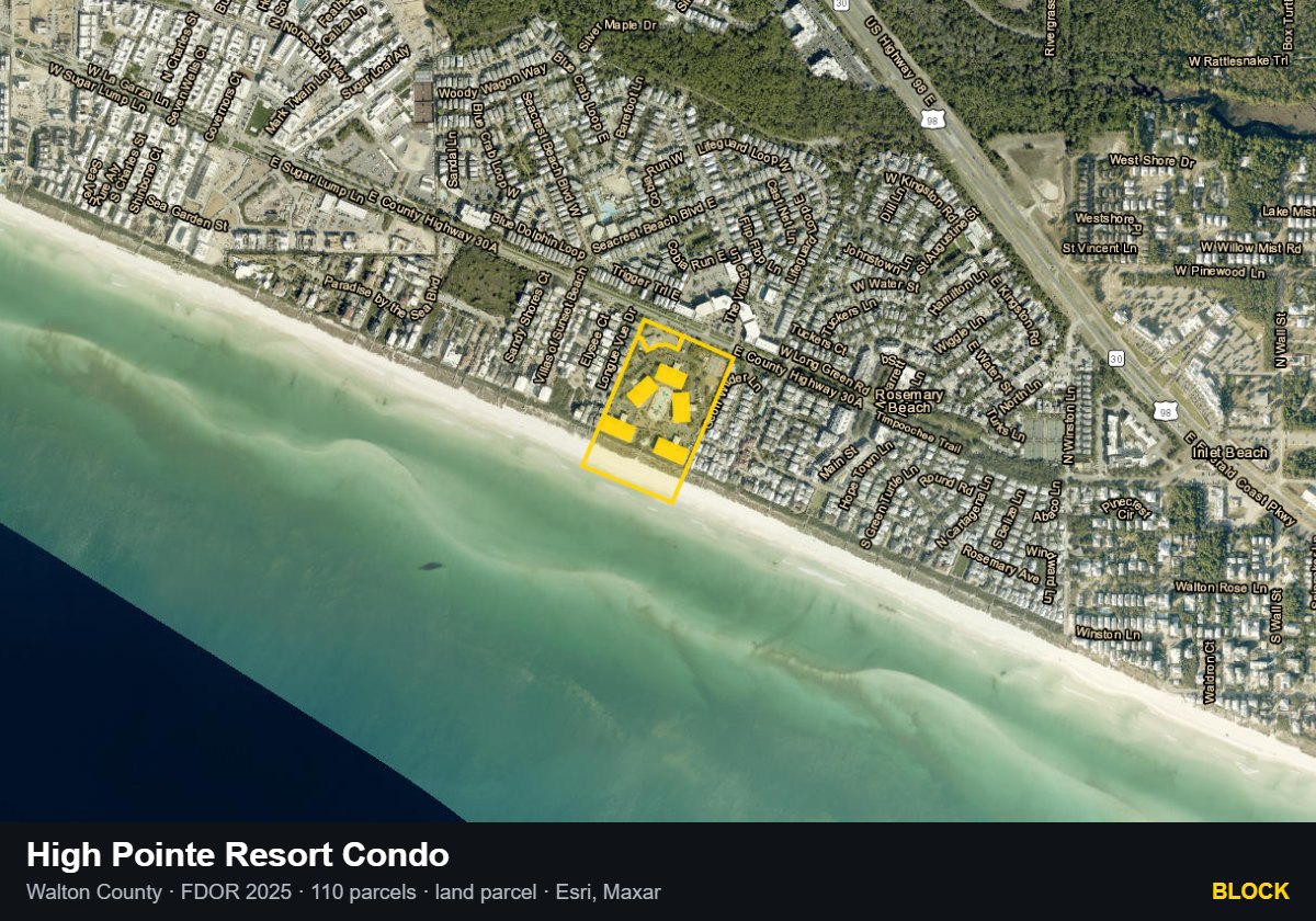 High Pointe Resort Condo — Block parcel record