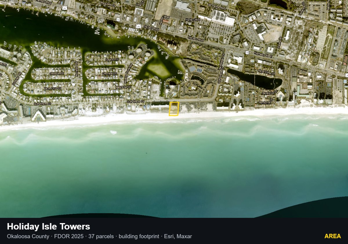 Holiday Isle Towers — Area parcel record