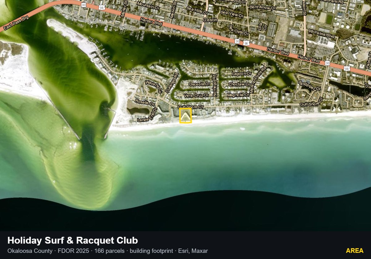 Holiday Surf & Racquet Club — Area parcel record