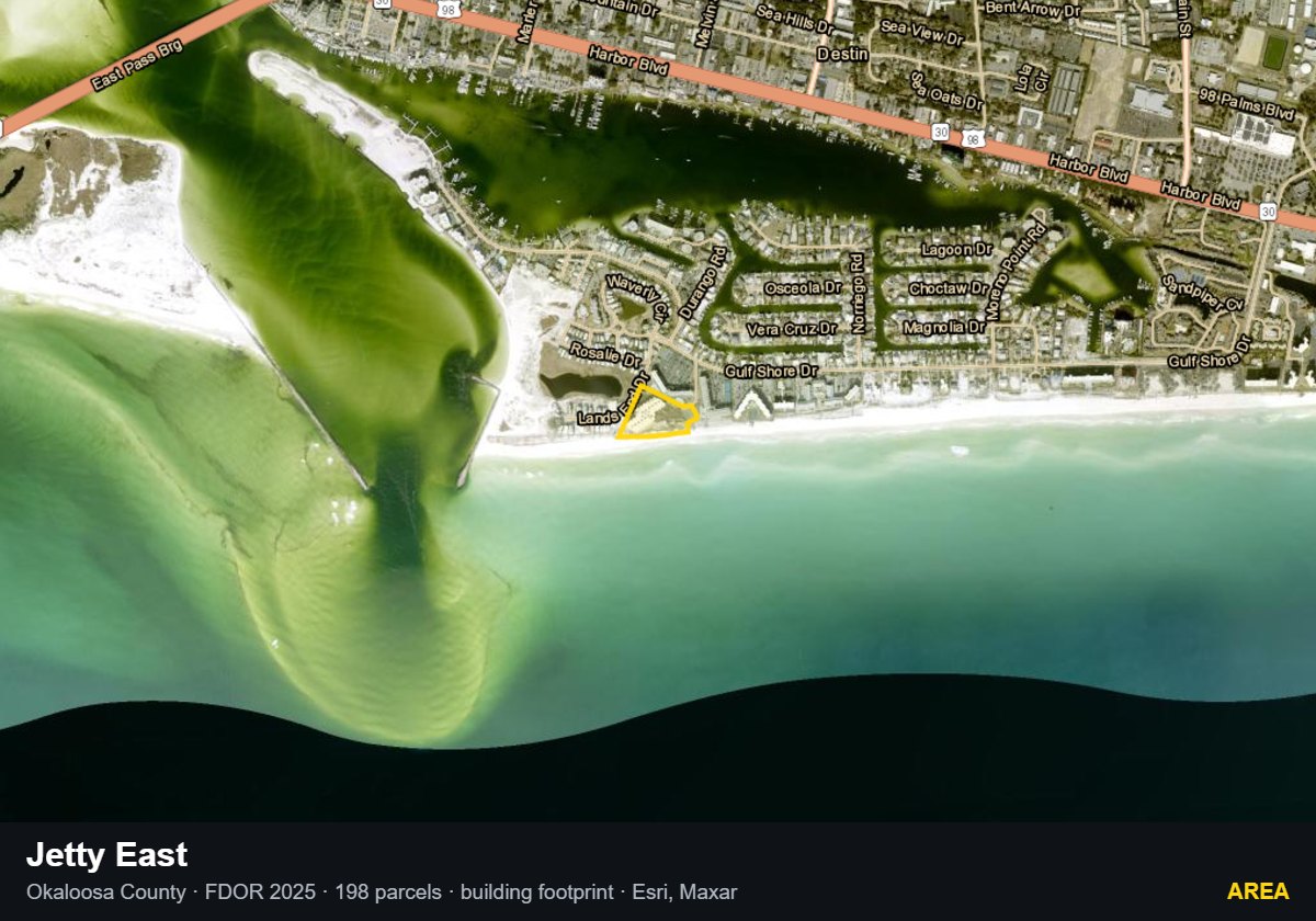 Jetty East — Area parcel record