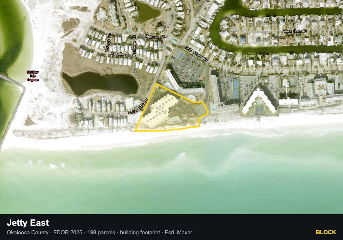 Jetty East — Block parcel record
