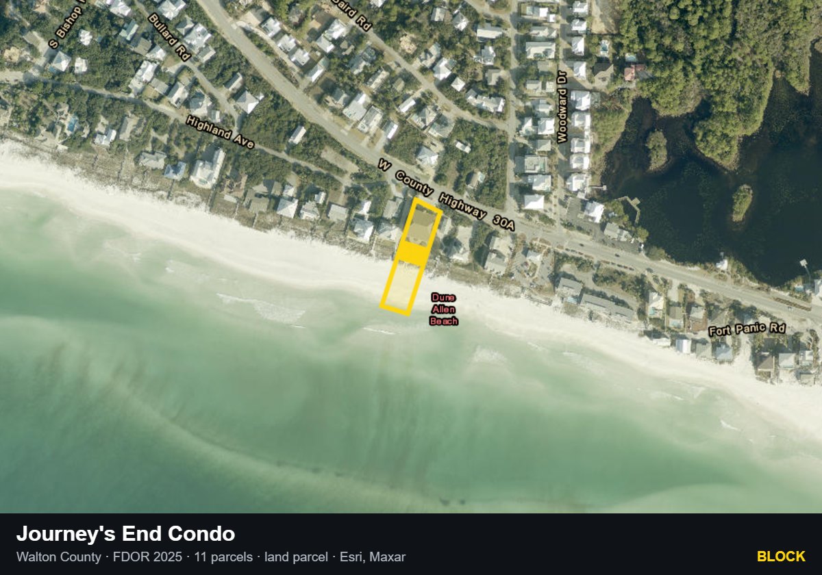 Journey's End Condo — Block parcel record