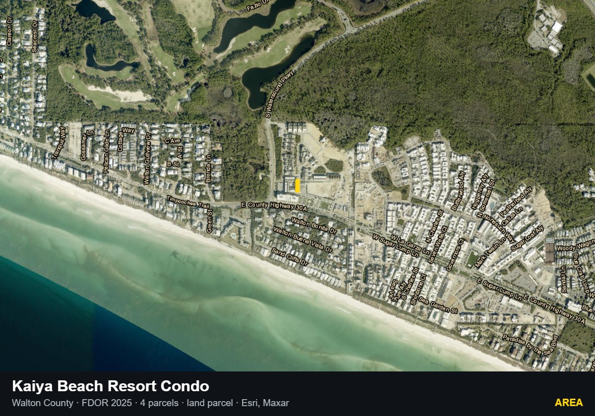 Kaiya Beach Resort Condo — Area parcel record