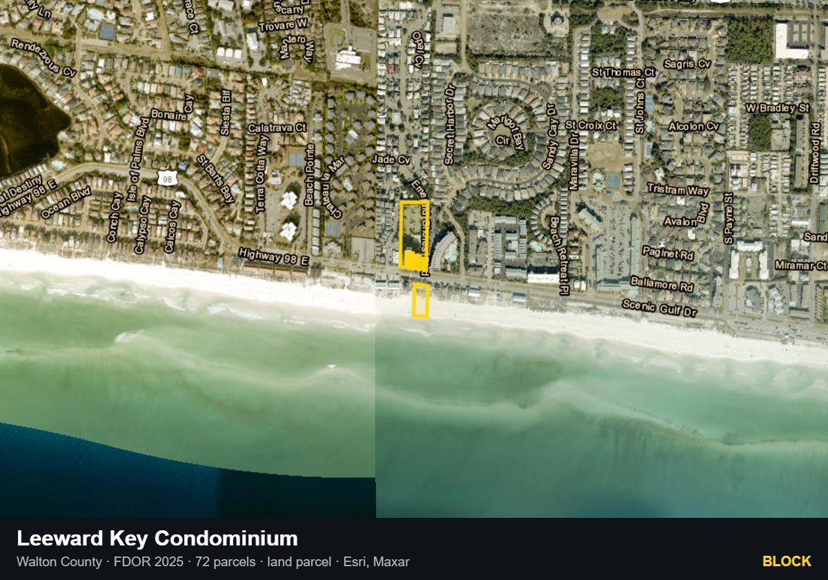 Leeward Key Condominium — Block parcel record
