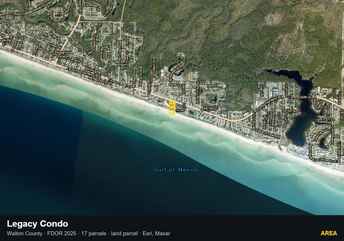 Legacy Condo — Area parcel record