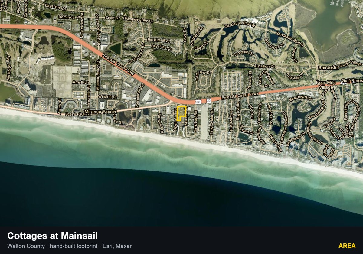 Cottages at Mainsail — Area parcel record