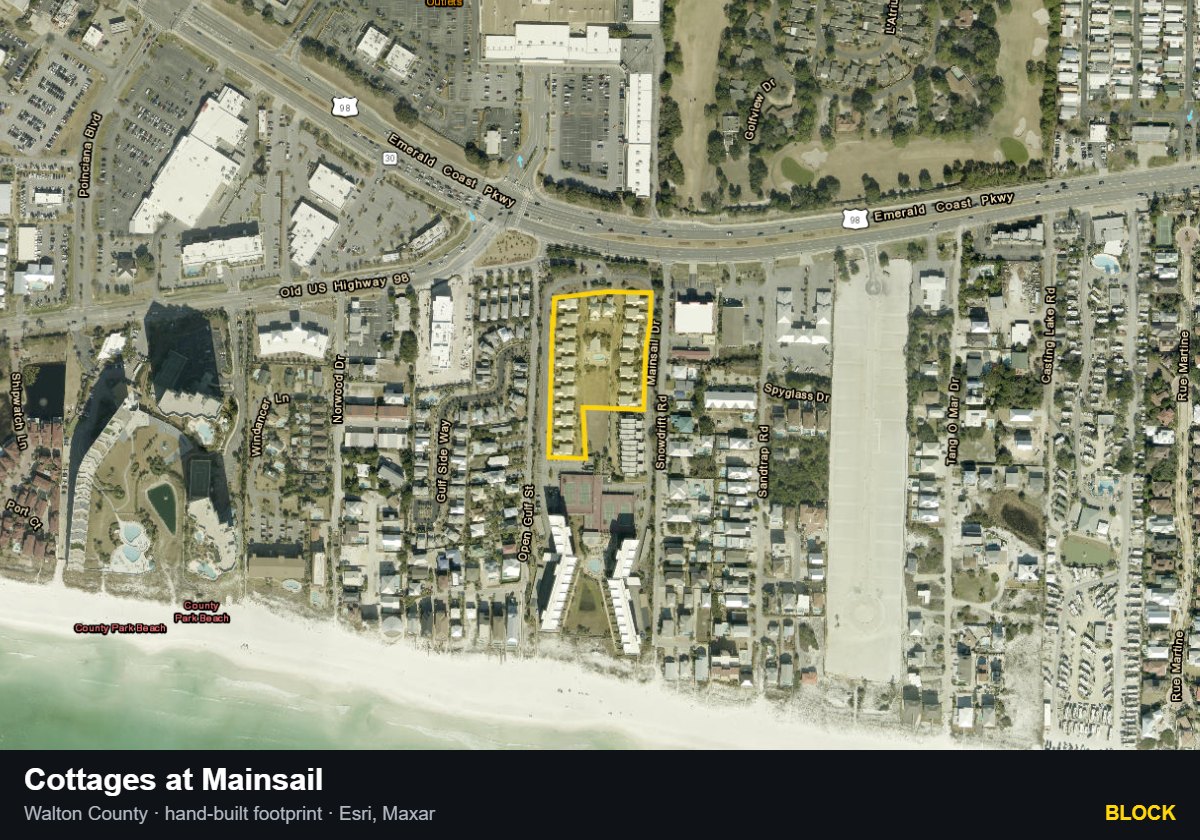 Cottages at Mainsail — Block parcel record