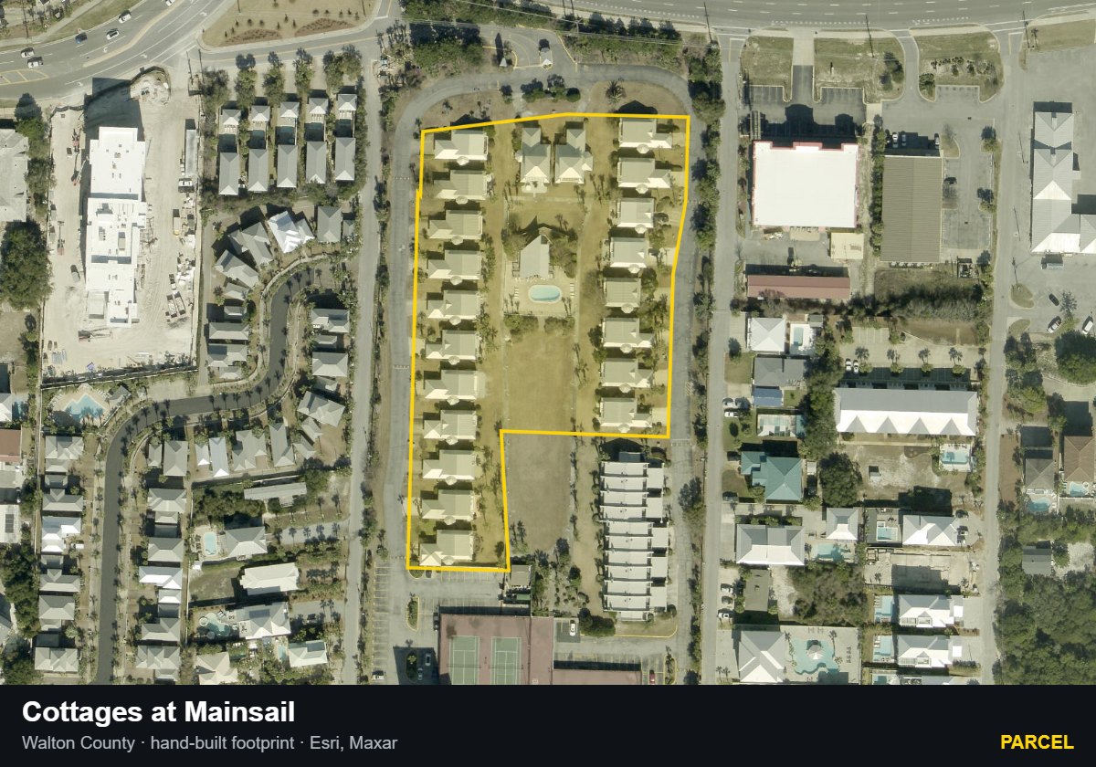 Cottages at Mainsail — Parcel parcel record
