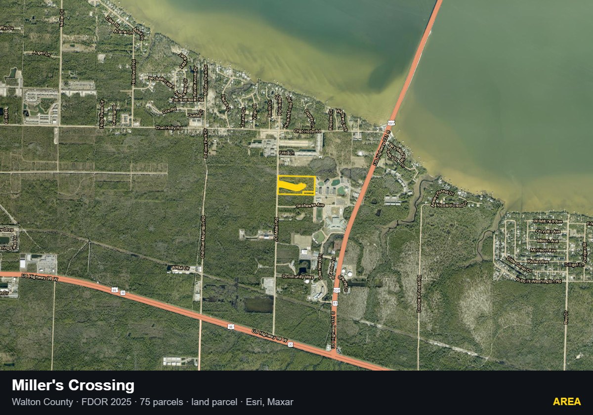 Miller's Crossing — Area parcel record