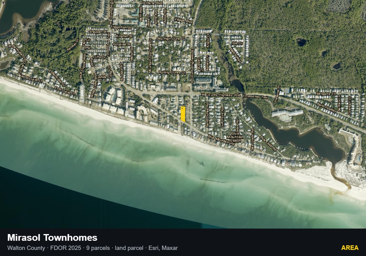 Mirasol Townhomes — Area parcel record