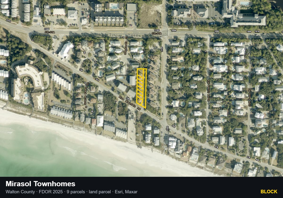Mirasol Townhomes — Block parcel record