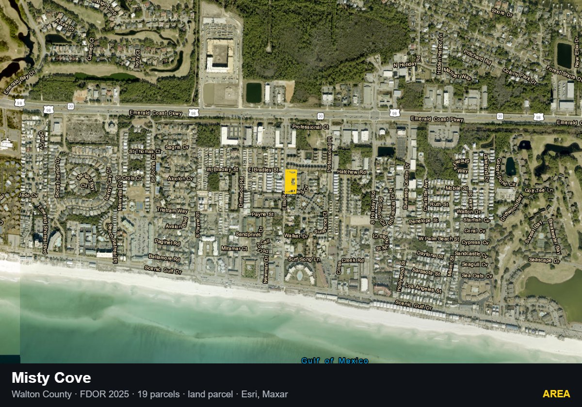 Misty Cove — Area parcel record