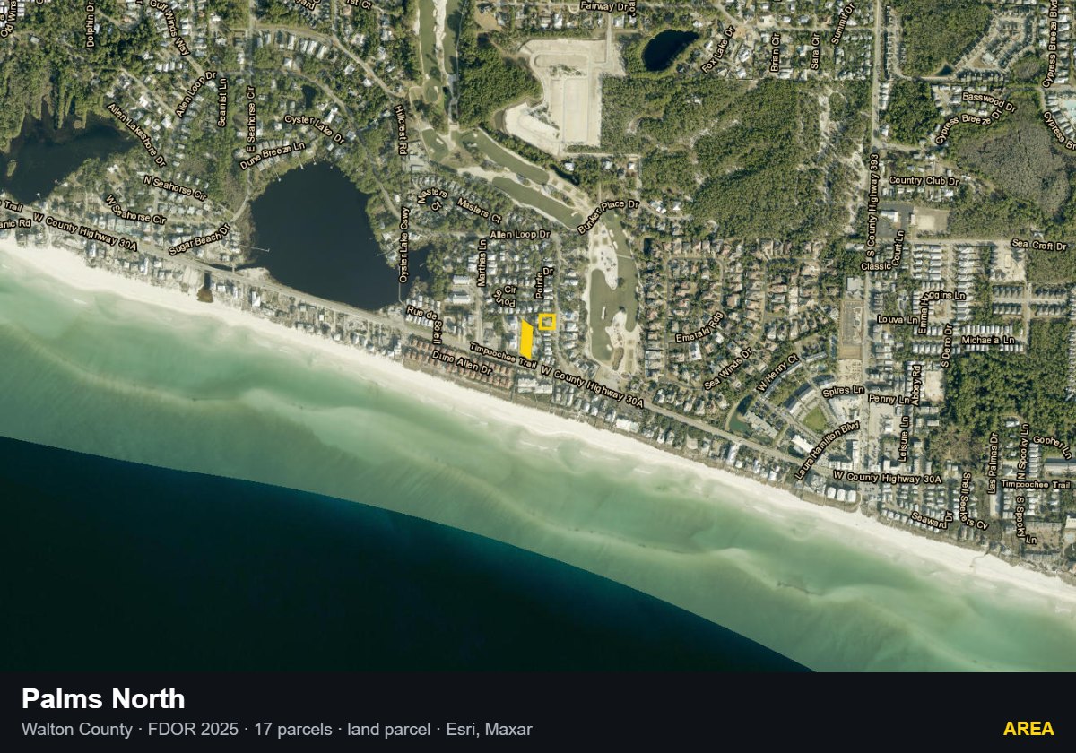 Palms North — Area parcel record