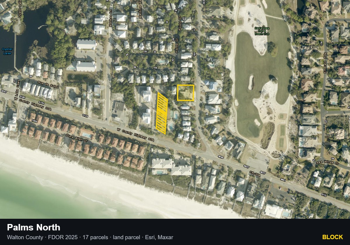 Palms North — Block parcel record