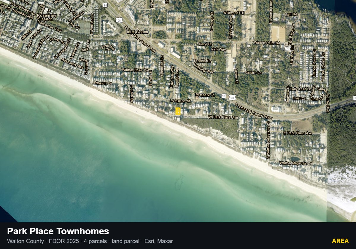 Park Place Townhomes — Area parcel record
