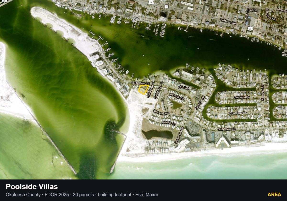 Poolside Villas — Area parcel record