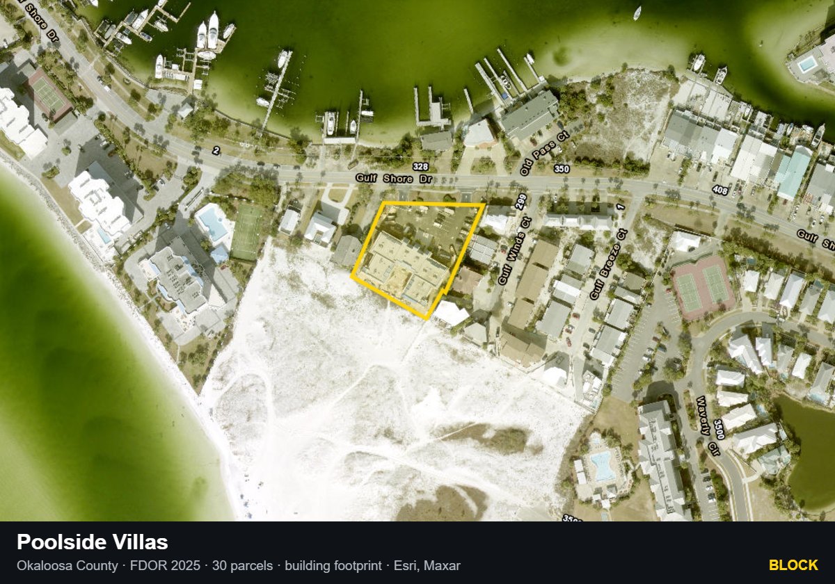 Poolside Villas — Block parcel record