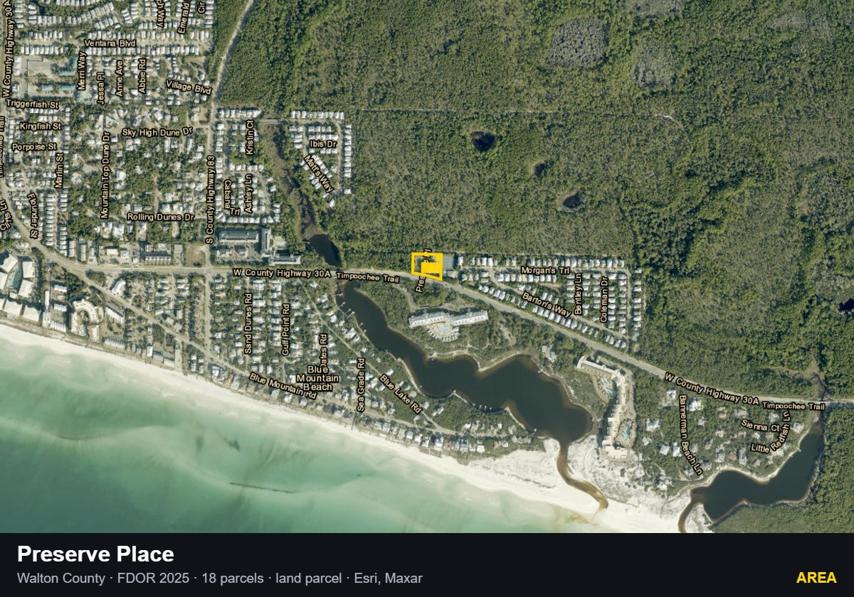 Preserve Place — Area parcel record