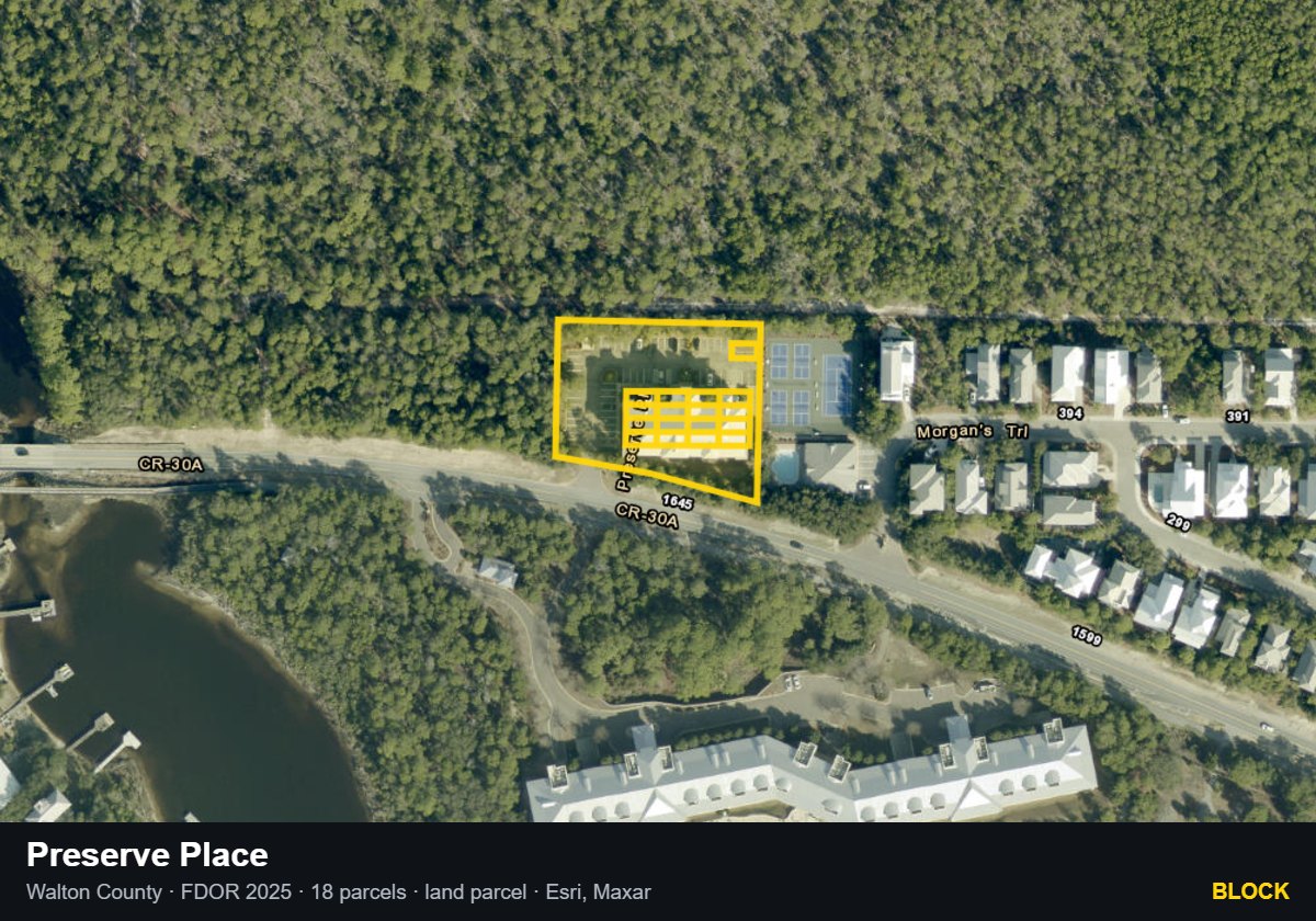 Preserve Place — Block parcel record