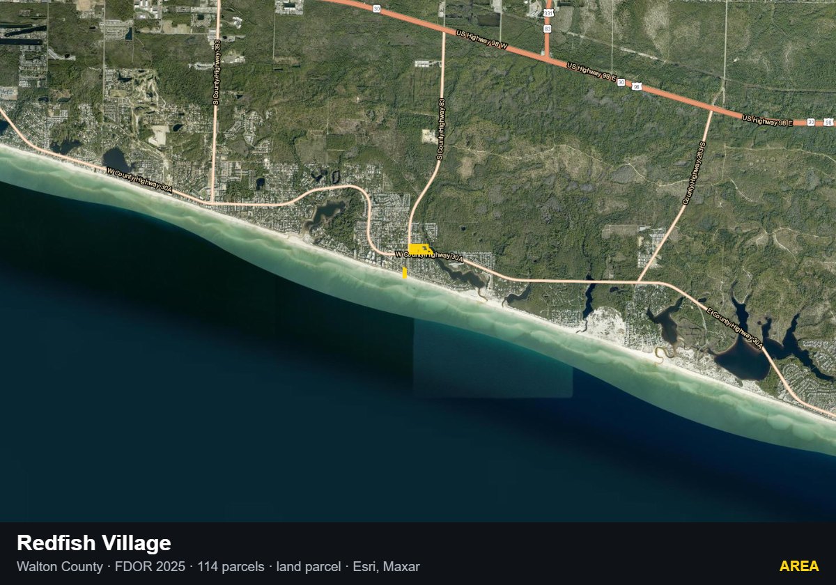 Redfish Village — Area parcel record