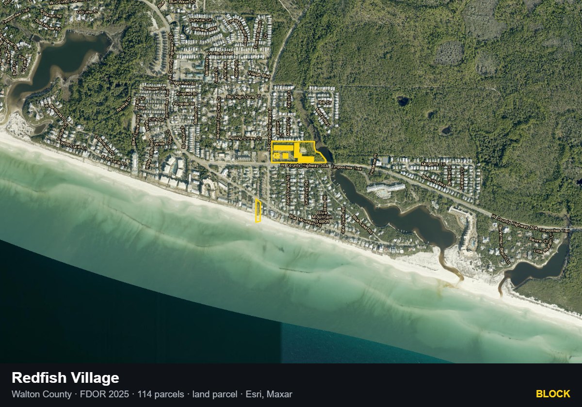 Redfish Village — Block parcel record
