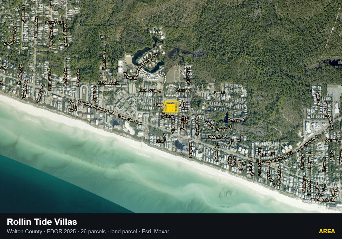 Rollin Tide Villas — Area parcel record