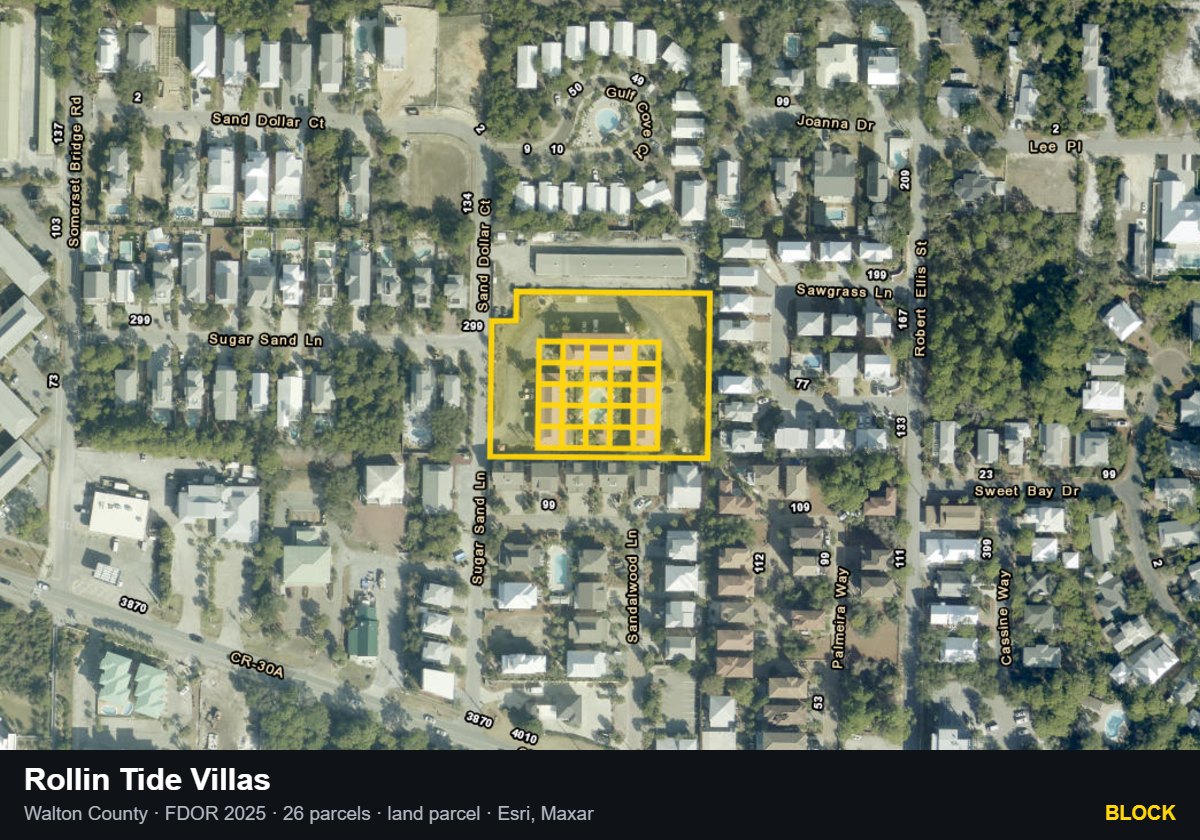 Rollin Tide Villas — Block parcel record
