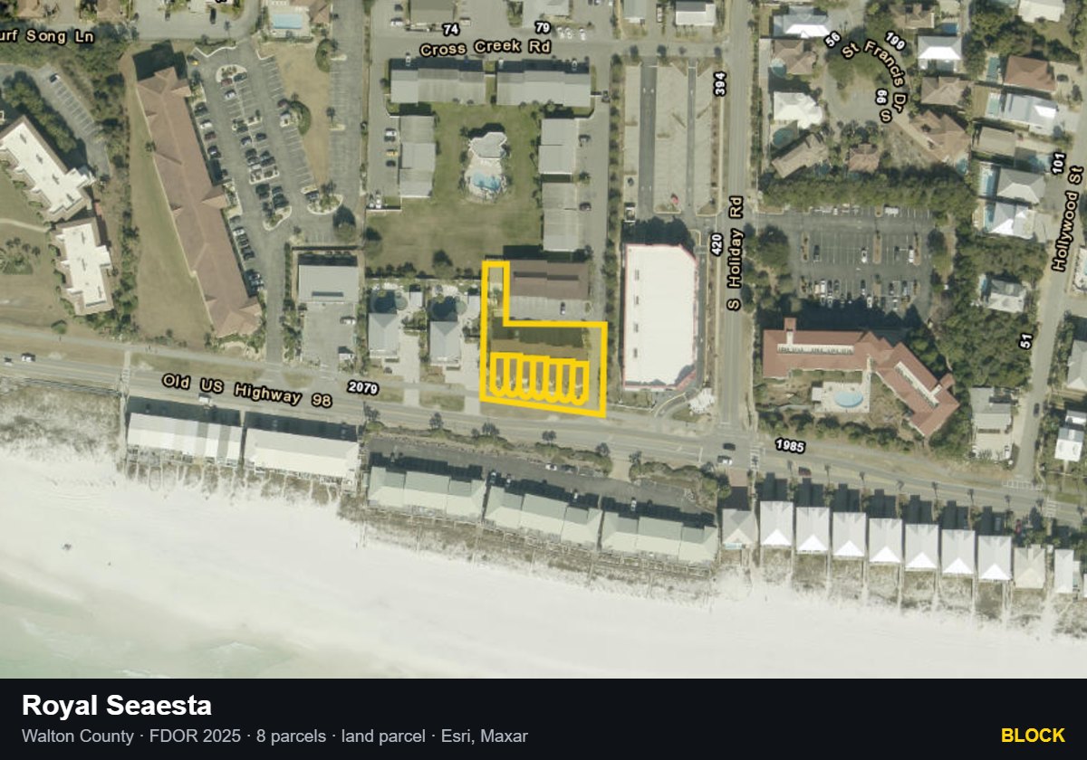 Royal Seaesta — Block parcel record