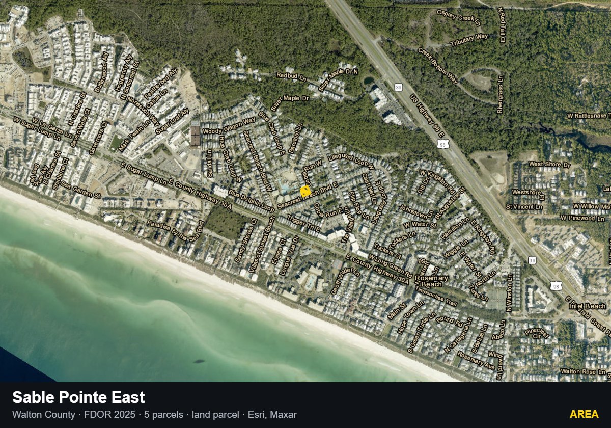 Sable Pointe East — Area parcel record
