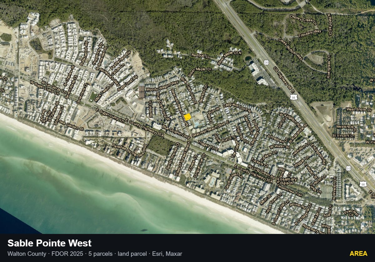 Sable Pointe West — Area parcel record