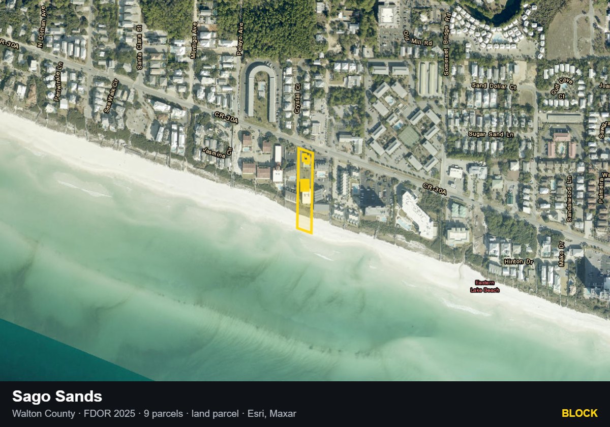 Sago Sands — Block parcel record