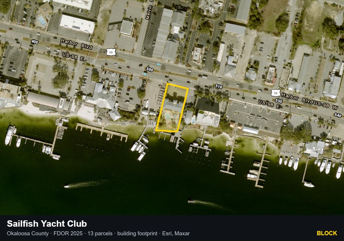 Sailfish Yacht Club — Block parcel record