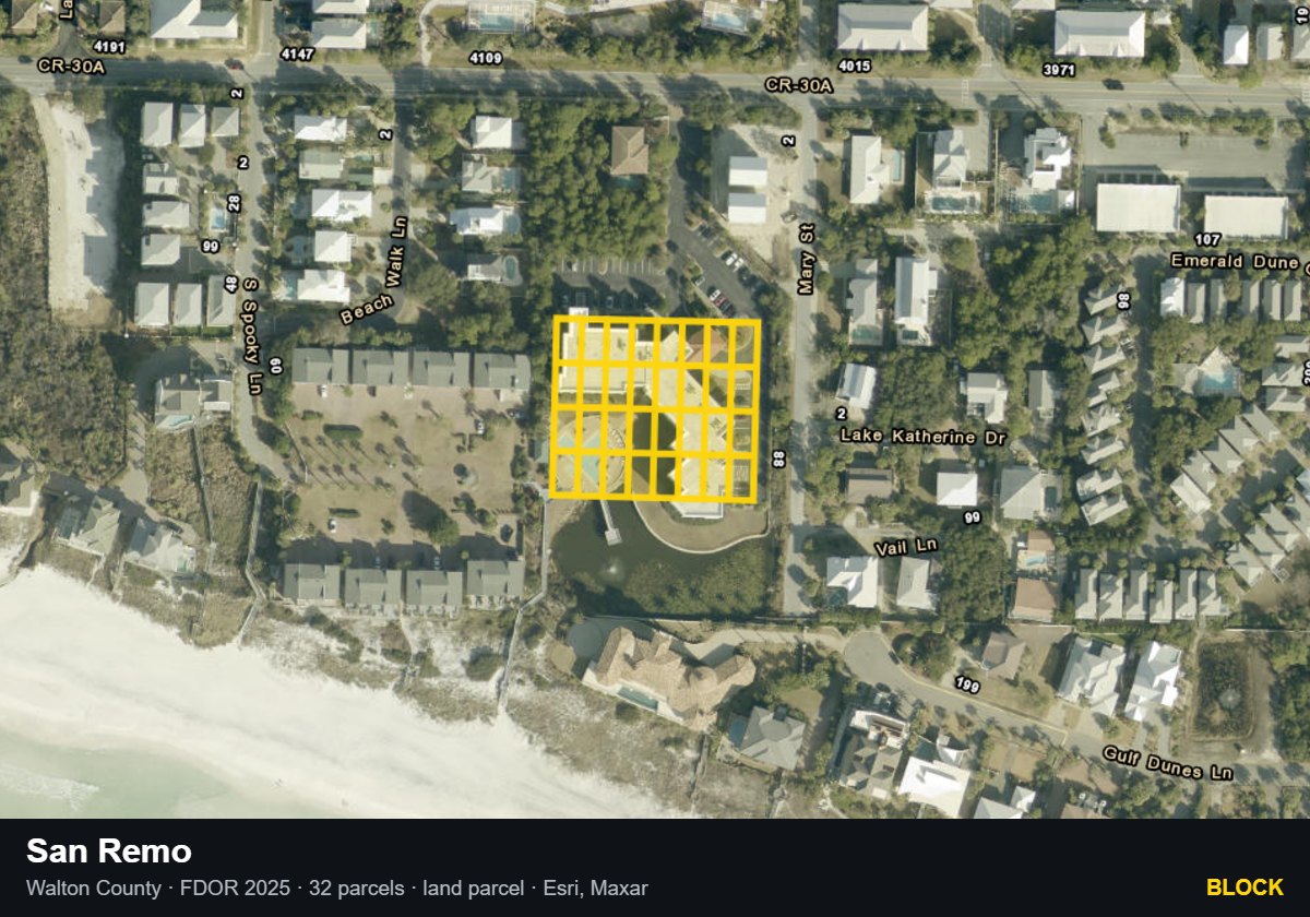 San Remo — Block parcel record