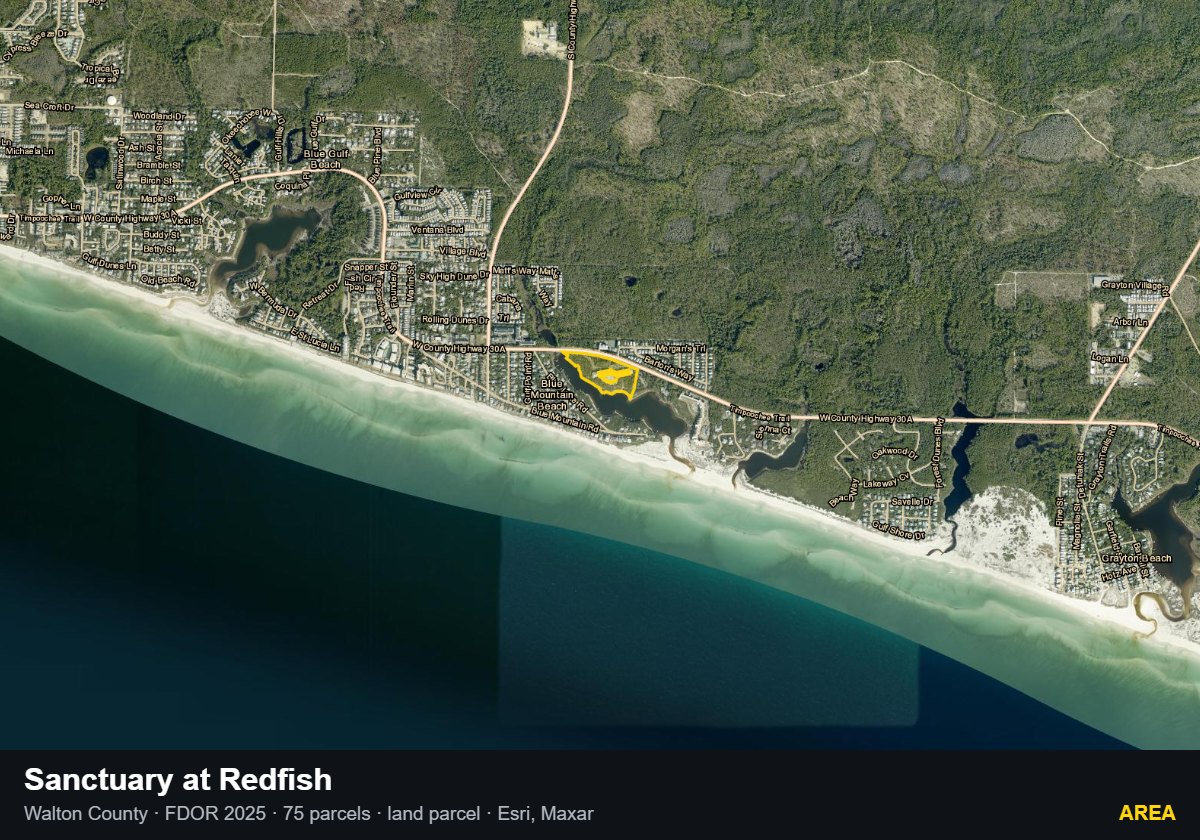 Sanctuary at Redfish — Area parcel record