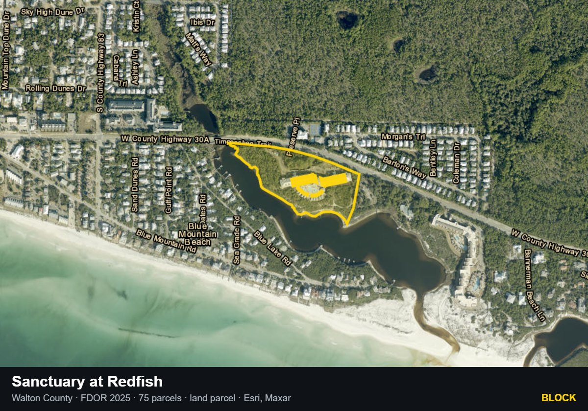 Sanctuary at Redfish — Block parcel record