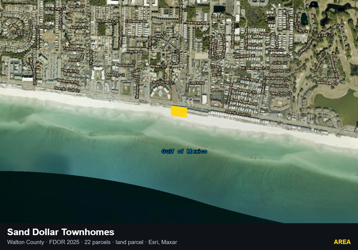Sand Dollar Townhomes — Area parcel record