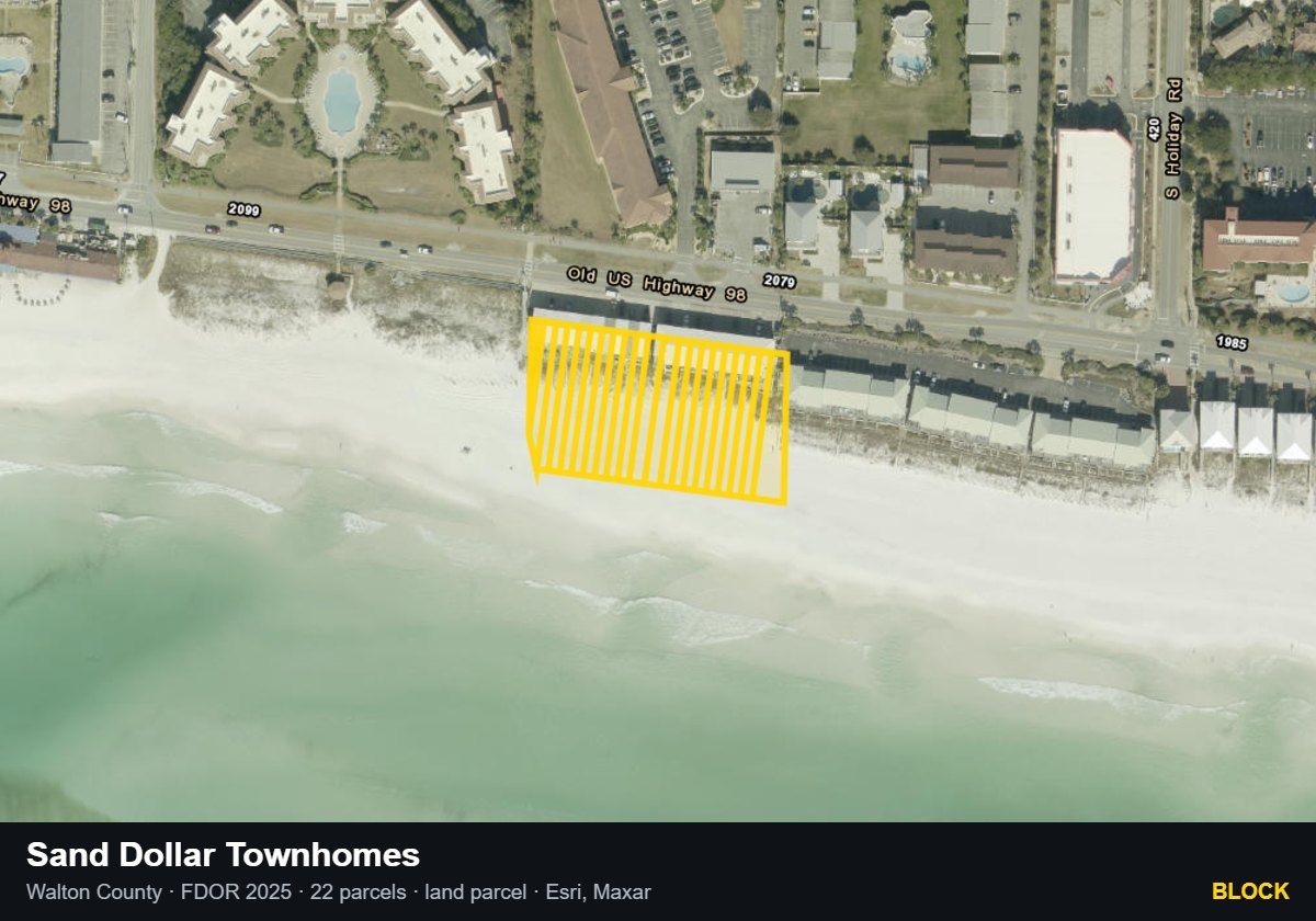 Sand Dollar Townhomes — Block parcel record