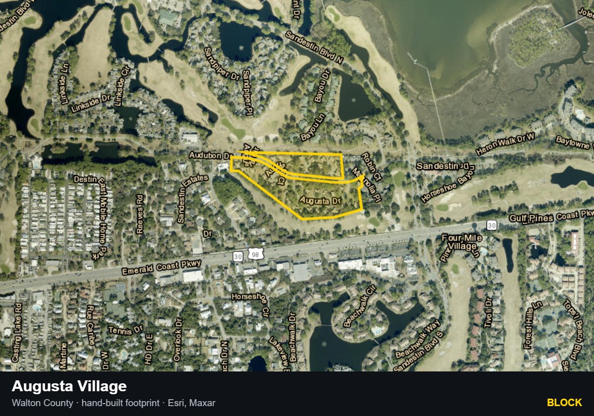 Augusta Village — Block parcel record