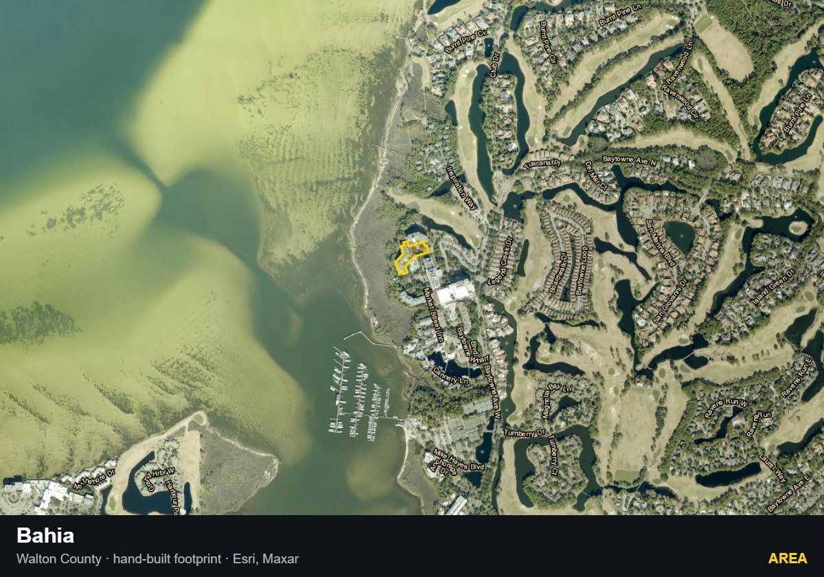 Bahia — Area parcel record
