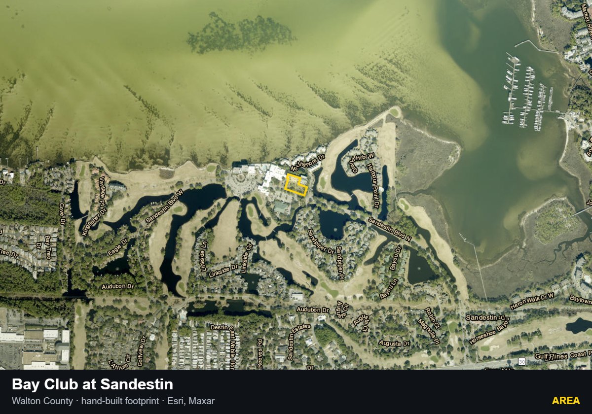 Bay Club at Sandestin — Area parcel record